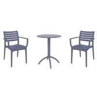 Artemis Bistro Set with Octopus 24" Round Table Dark Gray S011160-DGR - 1