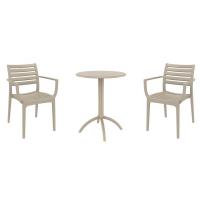 Artemis Bistro Set with Octopus 24" Round Table Taupe S011160-DVR - 1