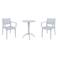 Artemis Bistro Set with Octopus 24" Round Table Silver Gray S011160-SIL - 1