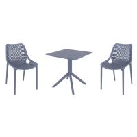 Air Dining Set with Sky 27" Square Table Dark Gray S014108-DGR