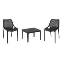 Air Conversation Set with Sky 24" Side Table Black S014109-BLA-