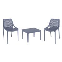 Air Conversation Set with Sky 24" Side Table Dark Gray S014109-DGR