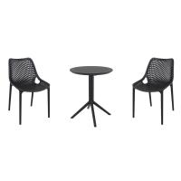 Air Bistro Set with Sky 24" Round Folding Table Black S014121-BLA