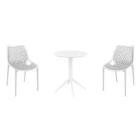 Air Bistro Set with Sky 24" Round Folding Table White S014121-WHI-