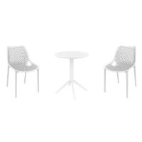 Air Bistro Set with Sky 24" Round Folding Table White S014121-WHI