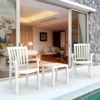 Sunshine Conversation Set with Ocean Side Table White S015066-WHI