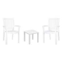 Sunshine Conversation Set with Ocean Side Table White S015066-WHI - 1