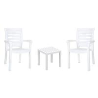 Marina Conversation Set with Ocean Side Table White S016066-WHI - 1