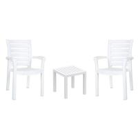 Marina Conversation Set with Ocean Side Table White S016066-WHI - 1