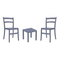 Tiffany Conversation Set with Ocean Side Table Dark Gray S018066-DGR