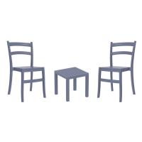 Tiffany Conversation Set with Ocean Side Table Dark Gray S018066-DGR