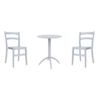Tiffany Bistro Set with Octopus 24" Round Table Silver Gray S018160-SIL - 1