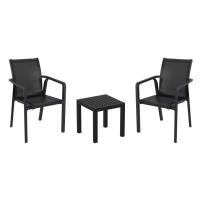 Pacific Balcony Set with Ocean Side Table Black S023066-BLA-BLA