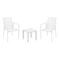 Pacific Balcony Set with Ocean Side Table White S023066-WHI-WHI