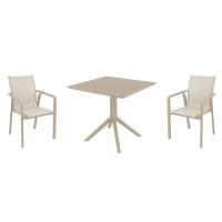 Pacific Dining Set with Sky 31" Square Table Taupe S023106-DVR-DVR