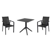Pacific Dining Set with Sky 27" Square Table Black S023108-BLA-BLA