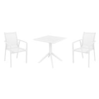 Pacific Dining Set with Sky 27" Square Table White S023108-WHI-WHI