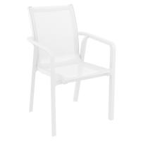 Pacific Balcony Set with Sky 24" Side Table White S023109-WHI-WHI - 1