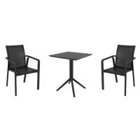 Pacific Bistro Set with Sky 24" Square Folding Table Black S023114-BLA-BLA - 1