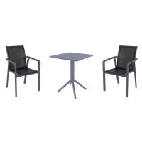 Pacific Bistro Set with Sky 24" Square Folding Table Dark Gray and Black S023114-DGR-BLA - 1