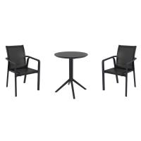 Pacific Bistro Set with Sky 24" Round Folding Table Black S023121-BLA-BLA