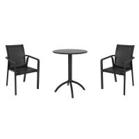 Pacific Bistro Set with Octopus 24" Round Table Black S023160-BLA-BLA