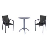 Pacific Bistro Set with Octopus 24" Round Table Dark Gray and Black S023160-DGR-BLA
