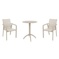Pacific Bistro Set with Octopus 24" Round Table Taupe S023160-DVR-DVR