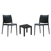 Maya Conversation Set with Ocean Side Table Black S025066-BLA