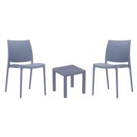 Maya Conversation Set with Ocean Side Table Dark Gray S025066-DGR