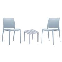 Maya Conversation Set with Ocean Side Table Silver Gray S025066-SIL