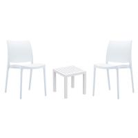 Maya Conversation Set with Ocean Side Table White S025066-WHI-