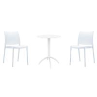 Maya Bistro Set with Octopus 24" Round Table White S025160-WHI - 1