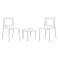 Lucca Conversation Set with Ocean Side Table White S026066-WHI-