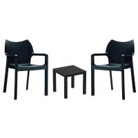 Diva Conversation Set with Ocean Side Table Black S028066-BLA