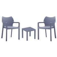 Diva Conversation Set with Ocean Side Table Dark Gray S028066-DGR