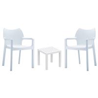 Diva Conversation Set with Ocean Side Table White S028066-WHI-
