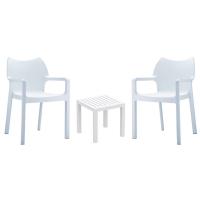 Diva Conversation Set with Ocean Side Table White S028066-WHI
