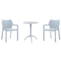Diva Bistro Set with Octopus 24" Round Table Silver Gray S028160-SIL-