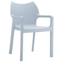 Diva Bistro Set with Octopus 24" Round Table Silver Gray S028160-SIL - 1