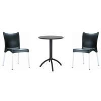 Juliette Bistro Set with Octopus 24" Round Table Black S045160-BLA