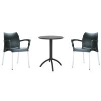 Dolce Bistro Set with Octopus 24" Round Table Black S047160-BLA
