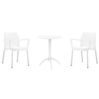Dolce Bistro Set with Octopus 24" Round Table White S047160-WHI
