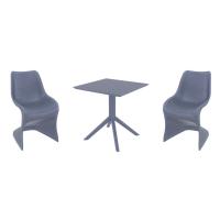 Bloom Dining Set with Sky 27" Square Table Dark Gray S048108-DGR