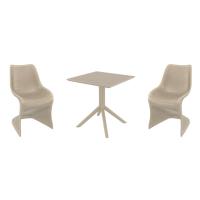 Bloom Dining Set with Sky 27" Square Table Taupe S048108-DVR