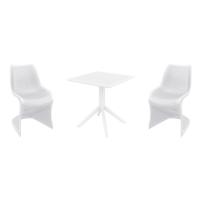 Bloom Dining Set with Sky 27" Square Table White S048108-WHI-