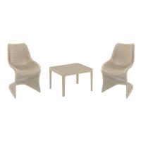 Bloom Conversation Set with Sky 24" Side Table Taupe S048109-DVR