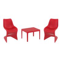 Bloom Conversation Set with Sky 24" Side Table Red S048109-RED