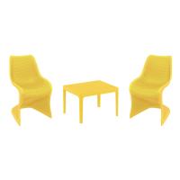 Bloom Conversation Set with Sky 24" Side Table Yellow S048109-YEL-