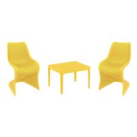 Bloom Conversation Set with Sky 24" Side Table Yellow S048109-YEL